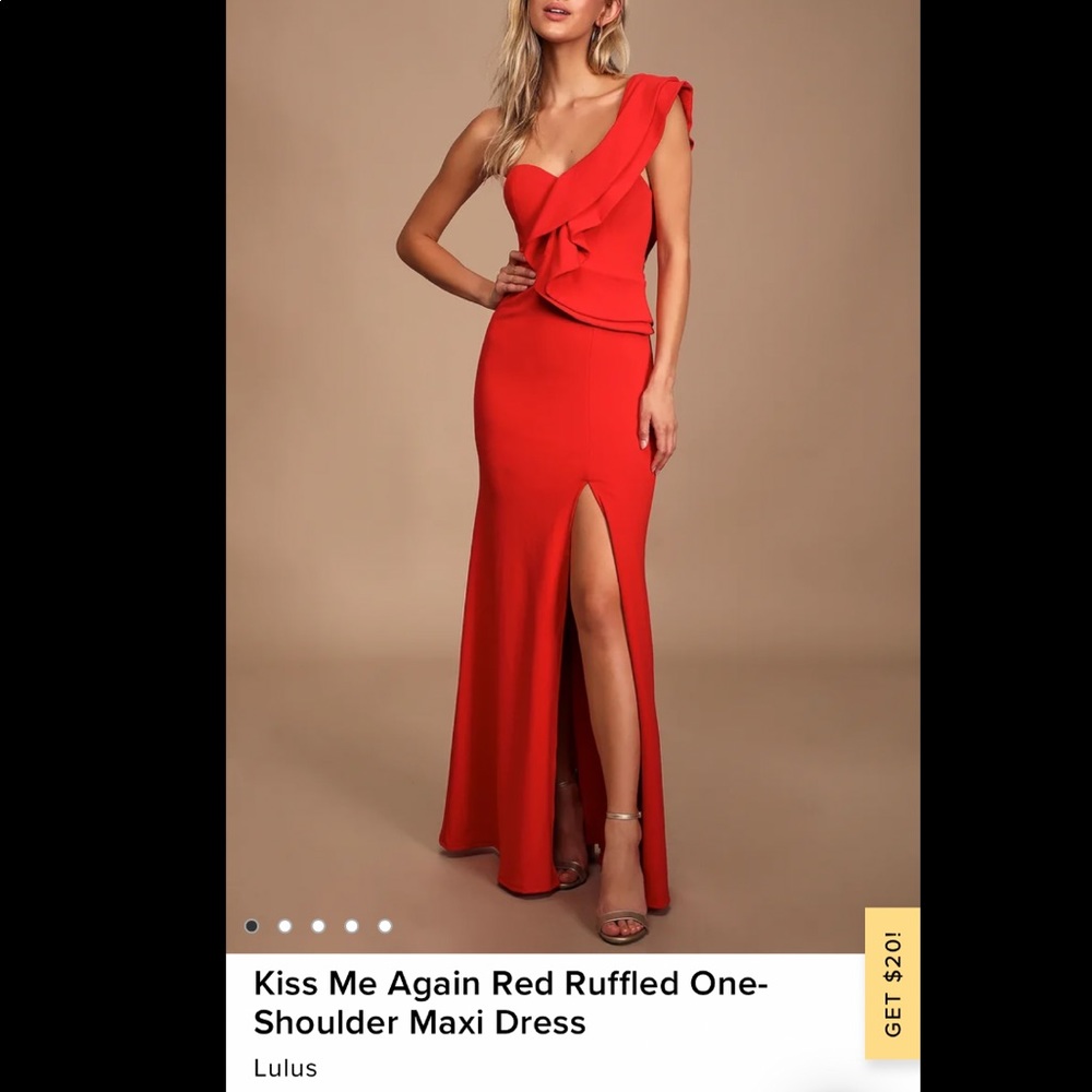 Lulus Red One Shoulder Maxi Dress